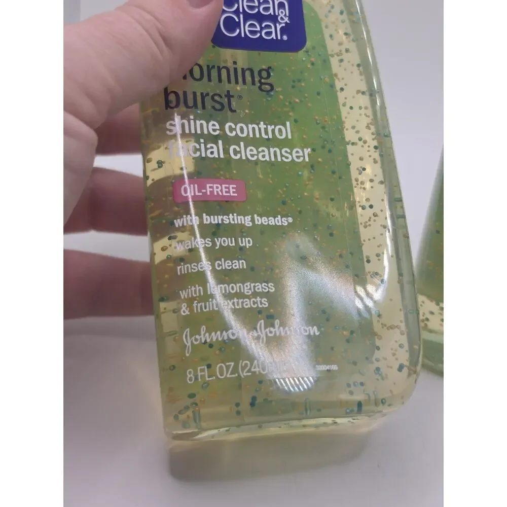 2 Bottles Clean & Clear Morning Burst Shine Control Facial Cleanser 8 Oz